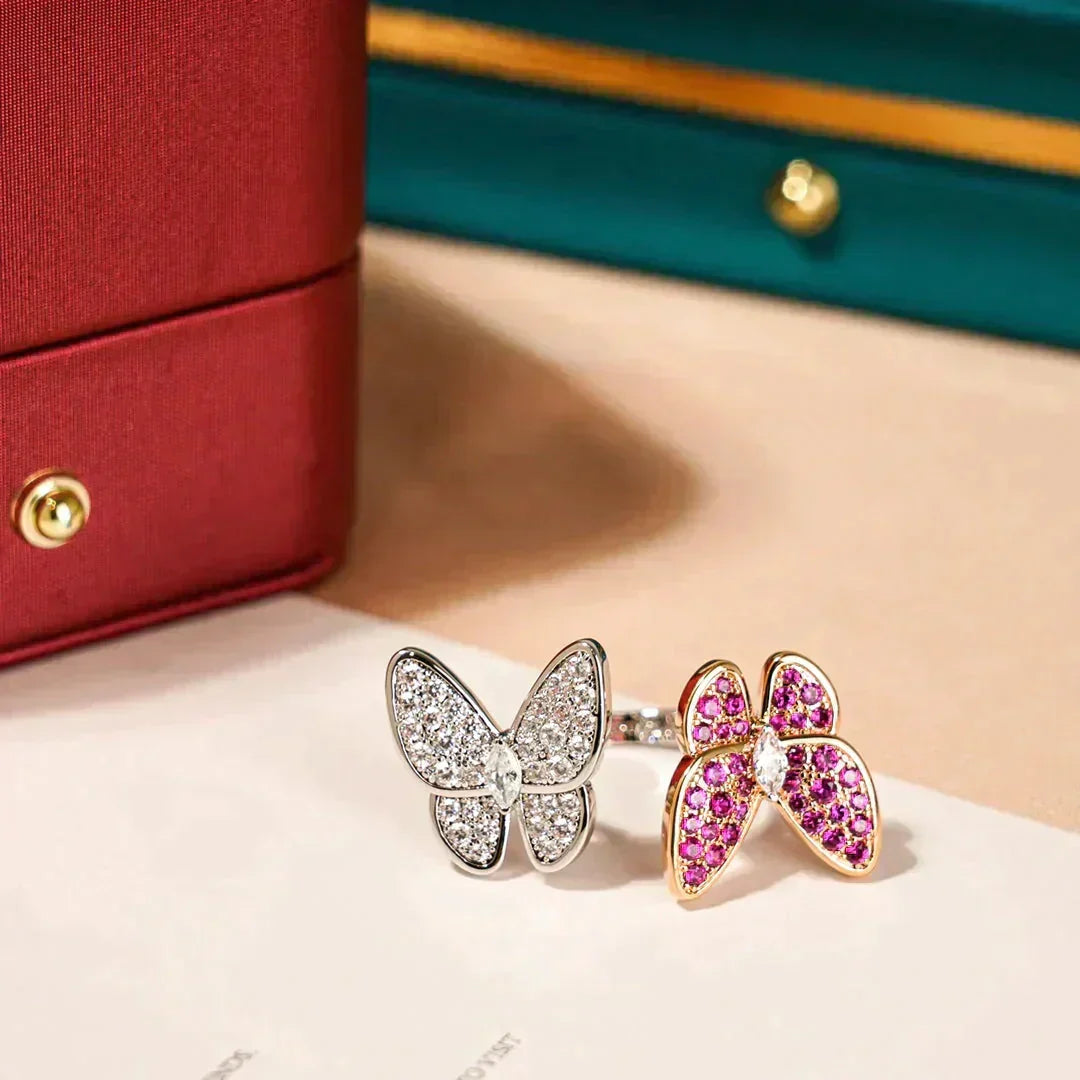[⭐moonlume]TWIN BUTTERFLY DIAMOND RING
