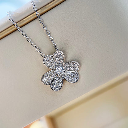 [⭐moonlume]CLOVER DIAMOND NECKLACE SILVER