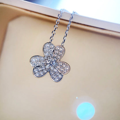 [⭐moonlume]CLOVER DIAMOND NECKLACE SILVER