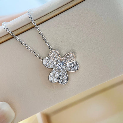 [⭐moonlume]CLOVER DIAMOND NECKLACE SILVER