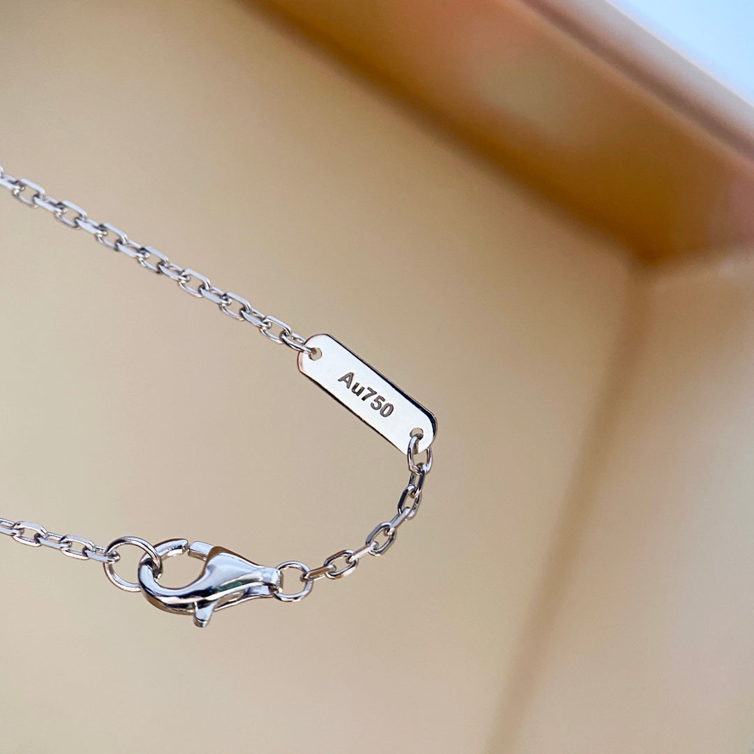 [⭐moonlume]CLOVER DIAMOND NECKLACE SILVER