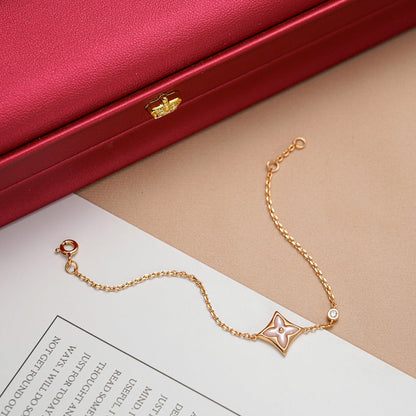 [⭐moonlume]STAR 1 DIAMOND PINK GOLD BRACELET