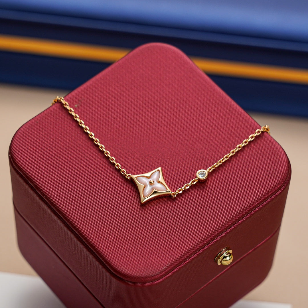 [⭐moonlume]STAR 1 DIAMOND PINK GOLD BRACELET