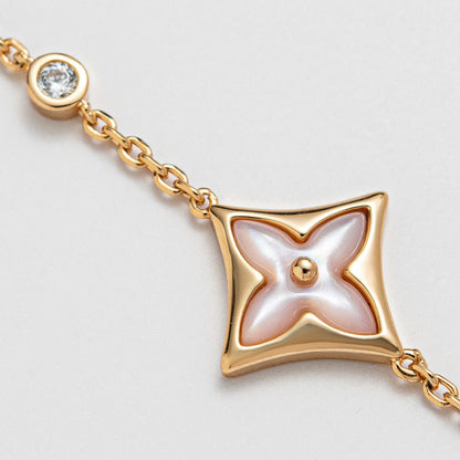 [⭐moonlume]STAR 1 DIAMOND PINK GOLD BRACELET