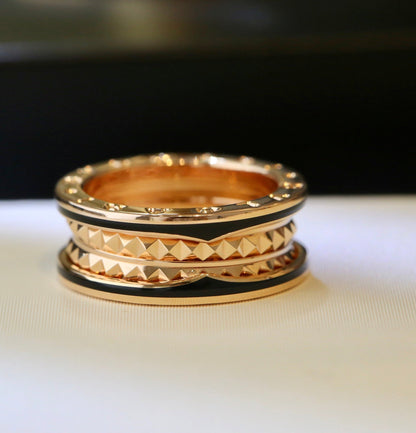[⭐moonlume]ZERO 1 PINK GOLD BLACK CERAMIC RING