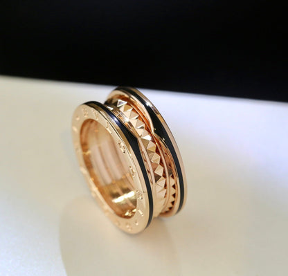 [⭐moonlume]ZERO 1 PINK GOLD BLACK CERAMIC RING