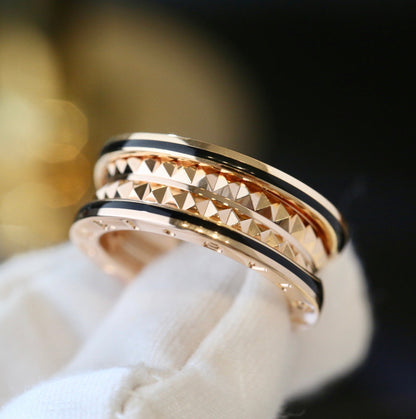 [⭐moonlume]ZERO 1 PINK GOLD BLACK CERAMIC RING