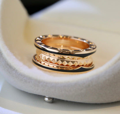[⭐moonlume]ZERO 1 PINK GOLD BLACK CERAMIC RING