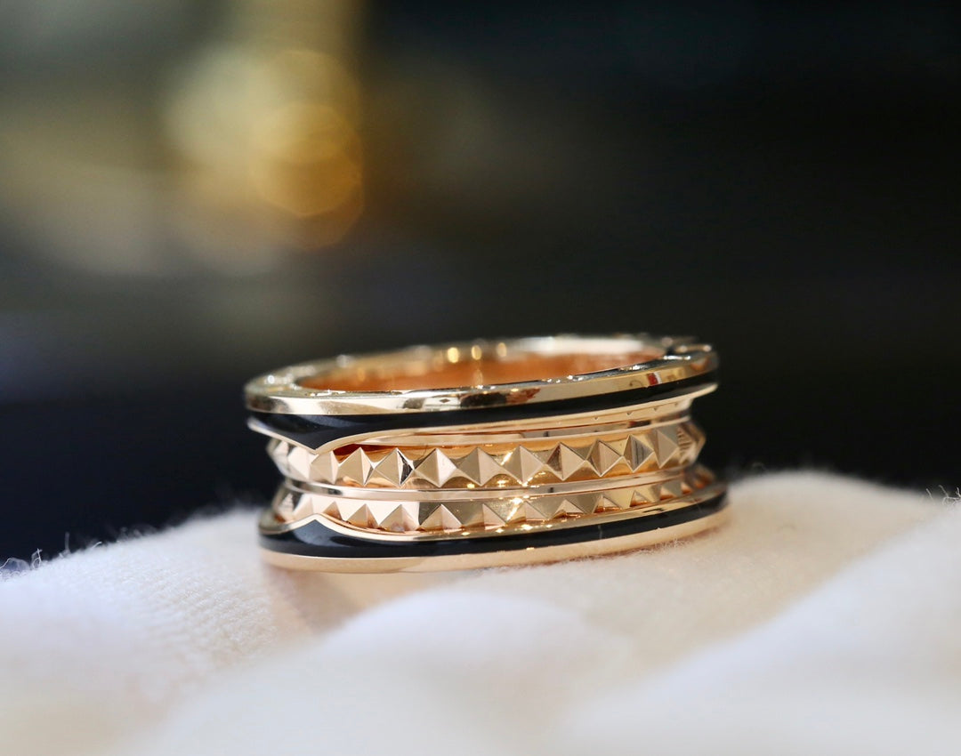 [⭐moonlume]ZERO 1 PINK GOLD BLACK CERAMIC RING
