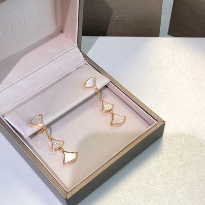 [⭐moonlume]DREAM EARRINGS 3 MOTIFS DIAMOND MOP PINK GOLD