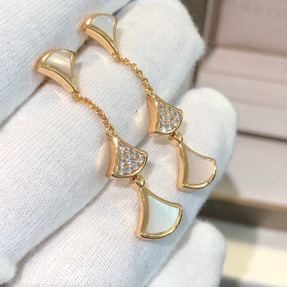 [⭐moonlume]DREAM EARRINGS 3 MOTIFS DIAMOND MOP PINK GOLD
