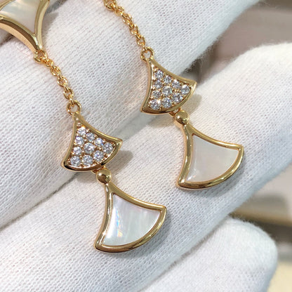 [⭐moonlume]DREAM EARRINGS 3 MOTIFS DIAMOND MOP PINK GOLD