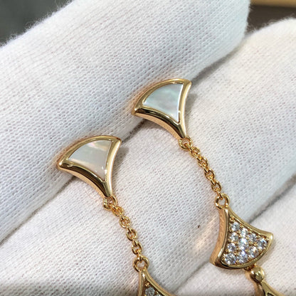 [⭐moonlume]DREAM EARRINGS 3 MOTIFS DIAMOND MOP PINK GOLD