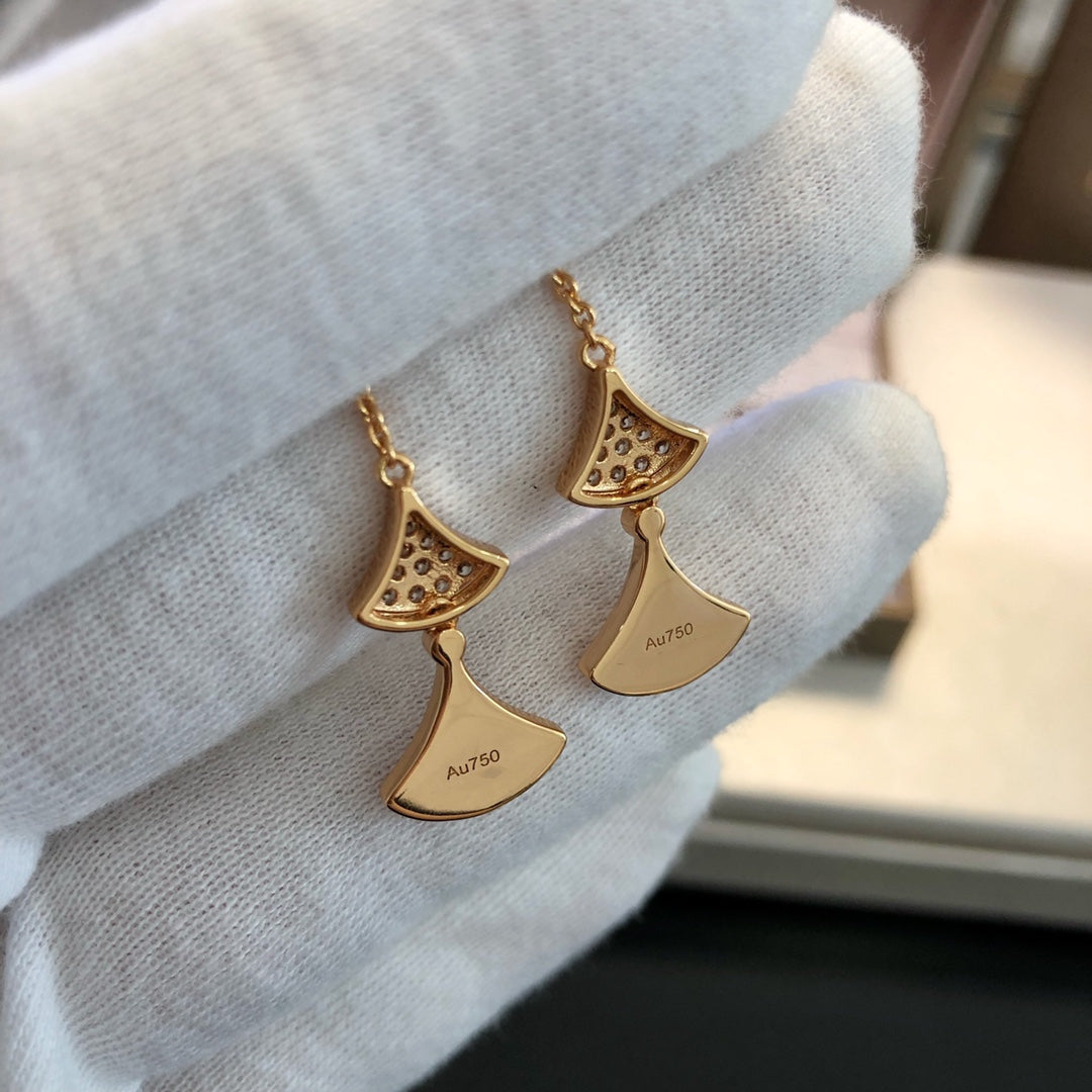 [⭐moonlume]DREAM EARRINGS 3 MOTIFS DIAMOND MOP PINK GOLD