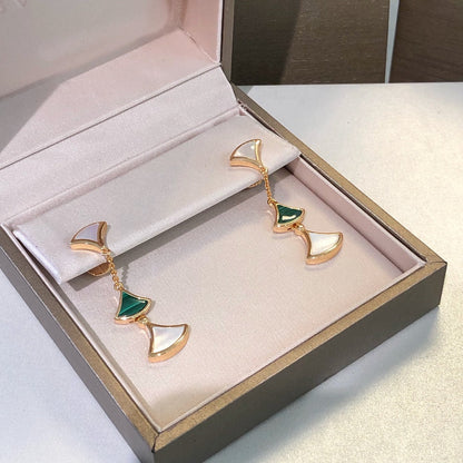 [⭐moonlume]DREAM EARRINGS 3 MOTIFS MALACHITE MOP PINK GOLD
