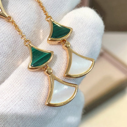 [⭐moonlume]DREAM EARRINGS 3 MOTIFS MALACHITE MOP PINK GOLD