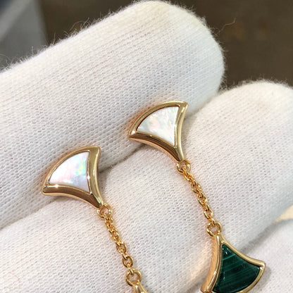 [⭐moonlume]DREAM EARRINGS 3 MOTIFS MALACHITE MOP PINK GOLD