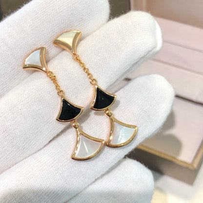 [⭐moonlume]DREAM EARRINGS 3 MOTIFS ONYX MOP PINK GOLD