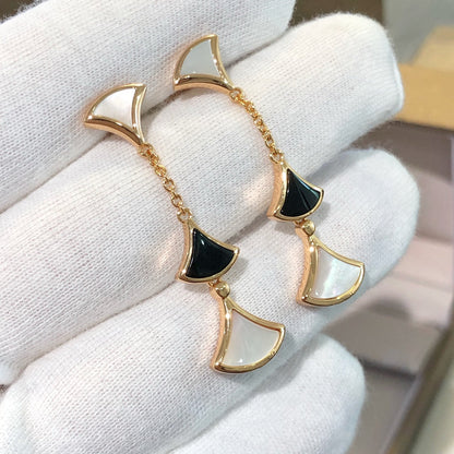 [⭐moonlume]DREAM EARRINGS 3 MOTIFS ONYX MOP PINK GOLD