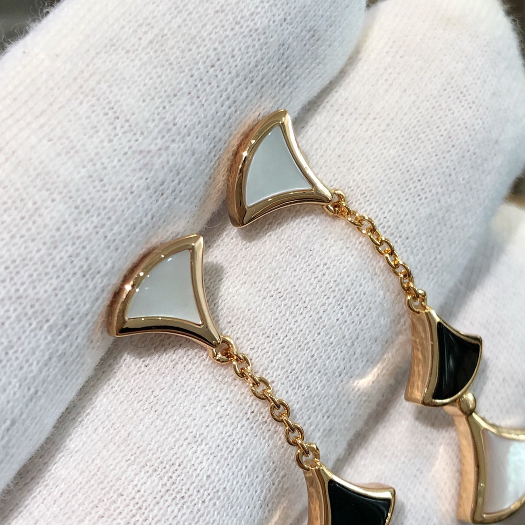 [⭐moonlume]DREAM EARRINGS 3 MOTIFS ONYX MOP PINK GOLD