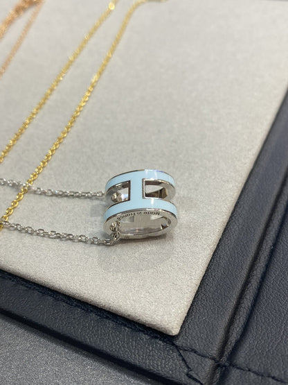 [⭐moonlume]POP H LIGHT BLUE NECKLACE