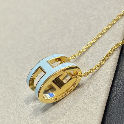 [⭐moonlume]POP H LIGHT BLUE NECKLACE