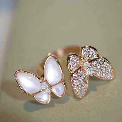 [⭐moonlume]TWIN BUTTERFLY DIAMOND MOP RING
