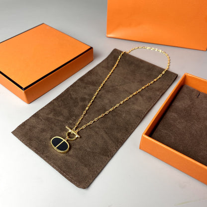 [⭐moonlume]CHAINE VERSO BLACK CERAMIC NECKLACE