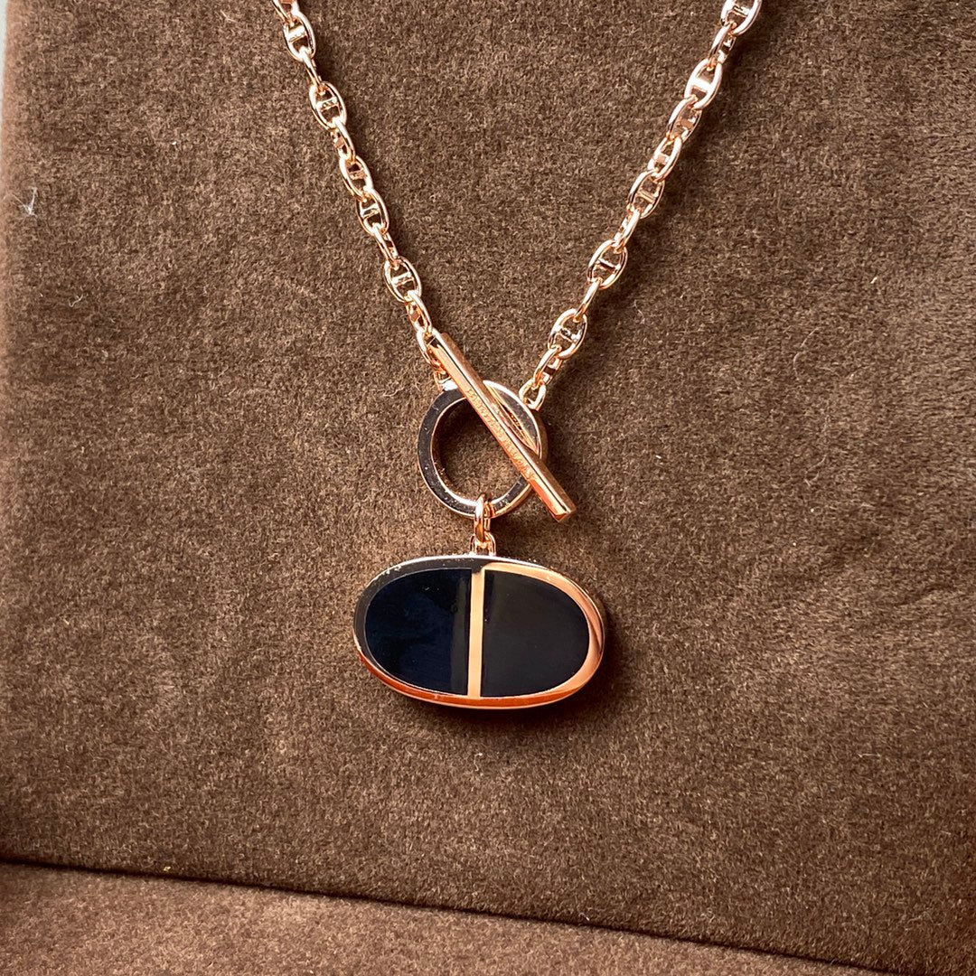 [⭐moonlume]CHAINE VERSO BLACK CERAMIC NECKLACE