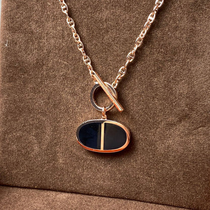 [⭐moonlume]CHAINE VERSO BLACK CERAMIC NECKLACE