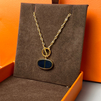[⭐moonlume]CHAINE VERSO BLACK CERAMIC NECKLACE