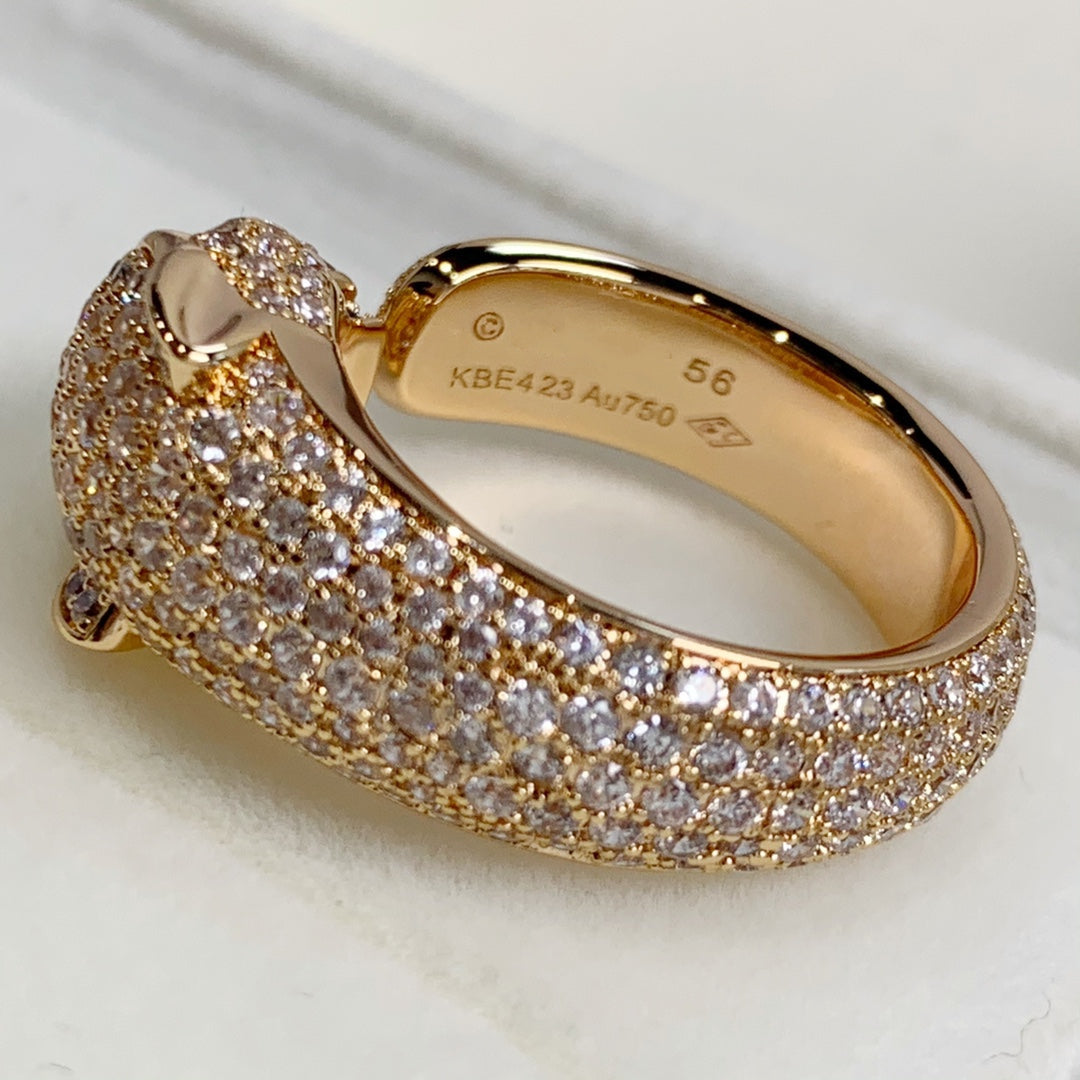 [⭐moonlume]PANTHERE PINK GOLD DIAMOND RING