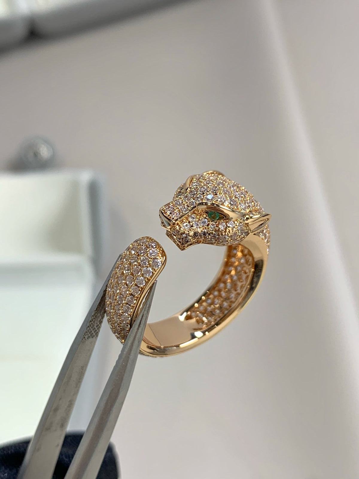 [⭐moonlume]PANTHERE PINK GOLD DIAMOND RING