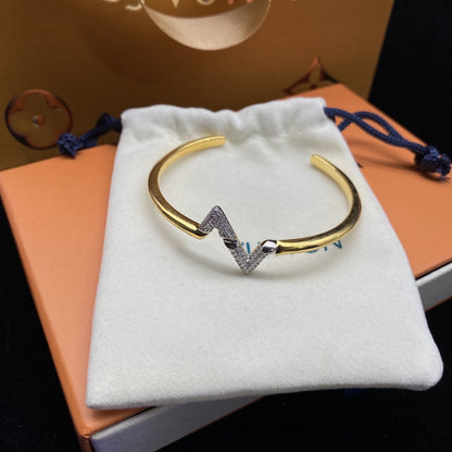 [⭐moonlume]VOLTE UPSITE DOWN DIAMOND GOLD OPEN BRACELET