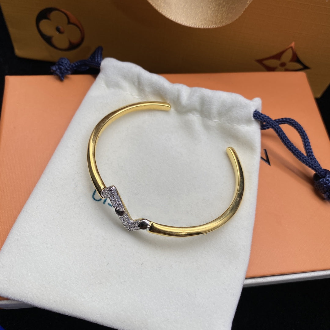 [⭐moonlume]VOLTE UPSITE DOWN DIAMOND GOLD OPEN BRACELET