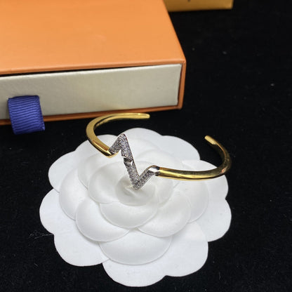 [⭐moonlume]VOLTE UPSITE DOWN DIAMOND GOLD OPEN BRACELET