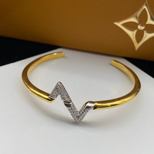 [⭐moonlume]VOLTE UPSITE DOWN DIAMOND GOLD OPEN BRACELET
