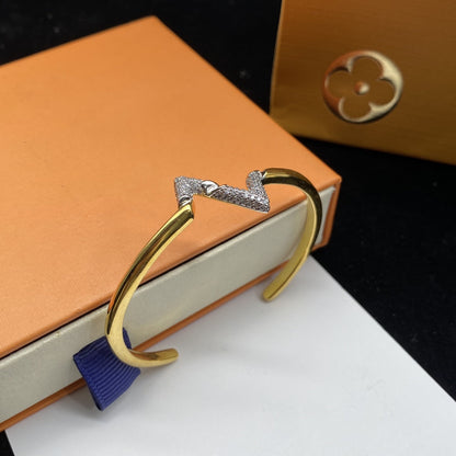[⭐moonlume]VOLTE UPSITE DOWN DIAMOND GOLD OPEN BRACELET