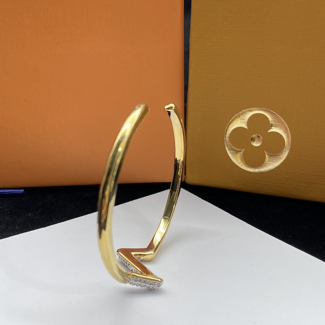 [⭐moonlume]VOLTE UPSITE DOWN DIAMOND GOLD OPEN BRACELET
