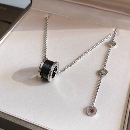 [⭐moonlume]ZERO 1 BLACK CERAMIC SILVER NECKLACE