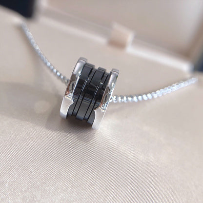 [⭐moonlume]ZERO 1 BLACK CERAMIC SILVER NECKLACE