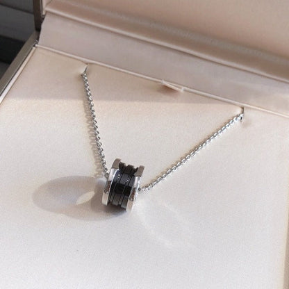 [⭐moonlume]ZERO 1 BLACK CERAMIC SILVER NECKLACE