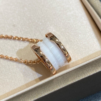 [⭐moonlume]ZERO 1 WHITE CERAMIC PINK GOLD NECKLACE