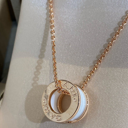 [⭐moonlume]ZERO 1 WHITE CERAMIC PINK GOLD NECKLACE