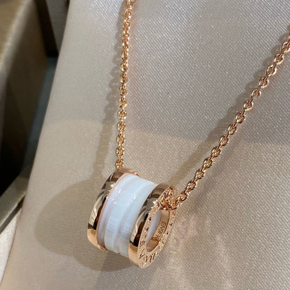 [⭐moonlume]ZERO 1 WHITE CERAMIC PINK GOLD NECKLACE