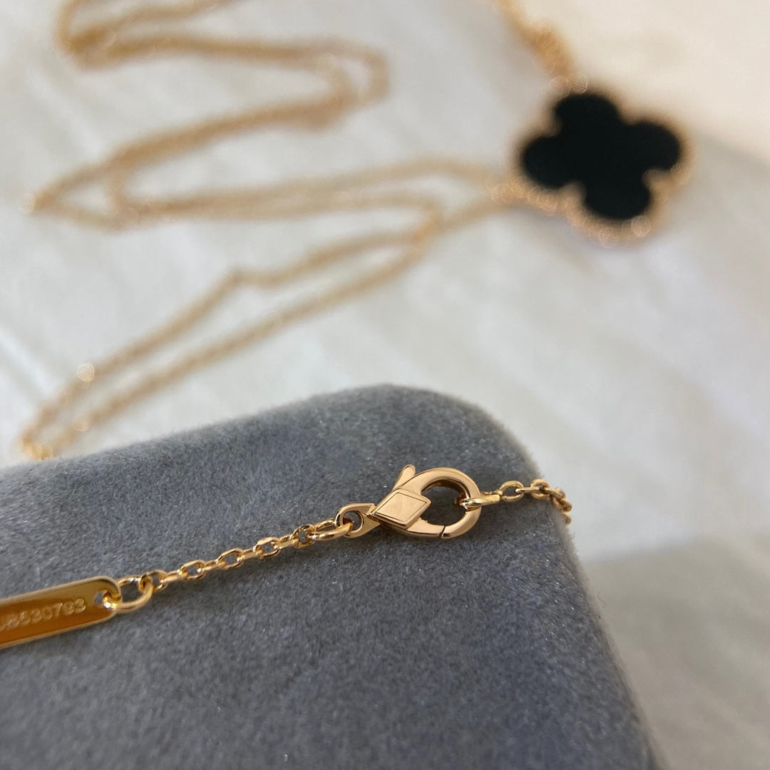 [⭐moonlume]CLOVER 25MM NECKLACE GOLD ONYX