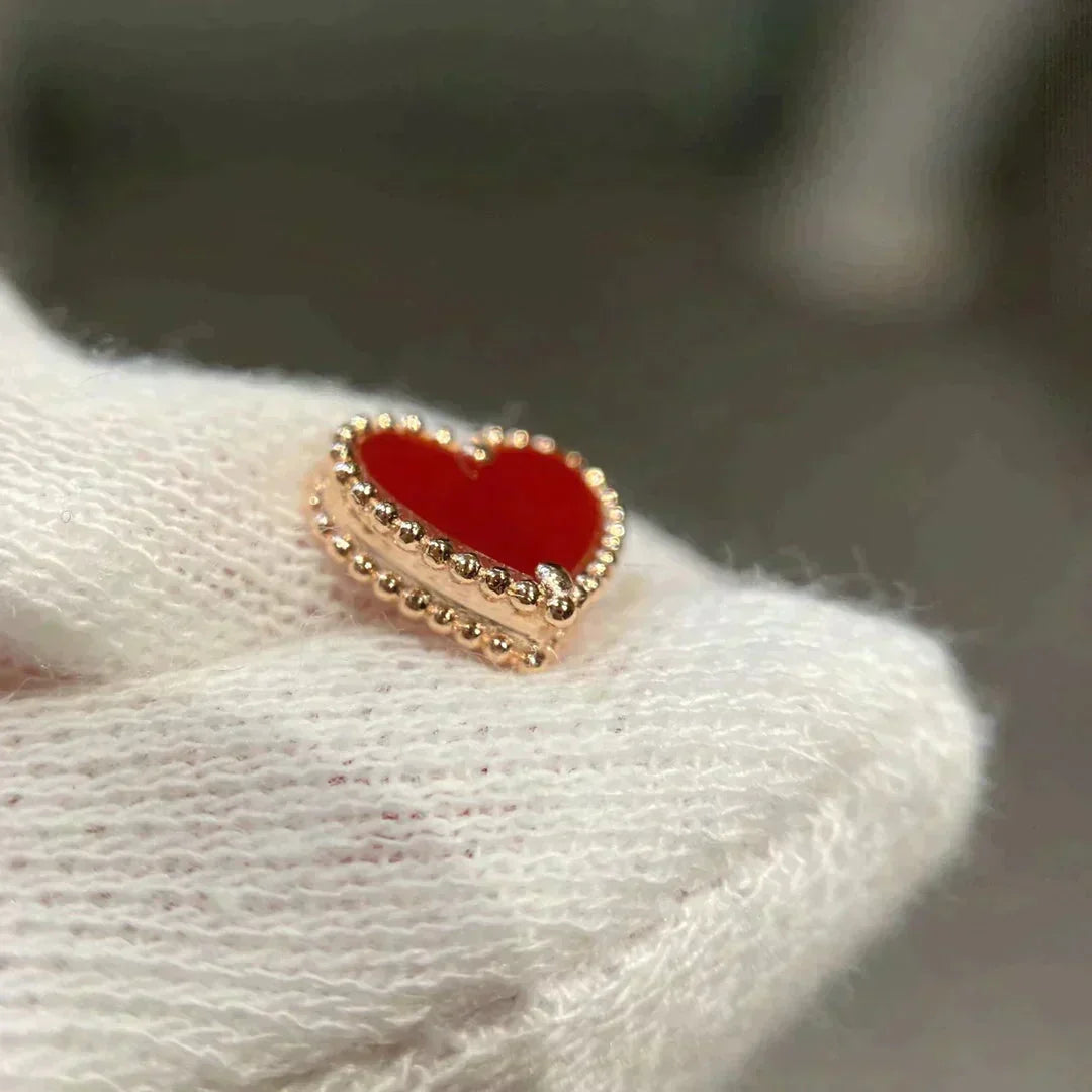 [⭐moonlume]HEART CARNELIAN STUD EARRINGS