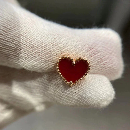 [⭐moonlume]HEART CARNELIAN STUD EARRINGS