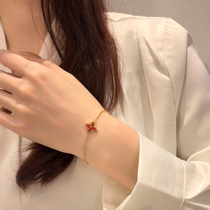 [⭐moonlume]COLOR STAR CARNELIAN PINK GOLD DIAMOND BRACELET