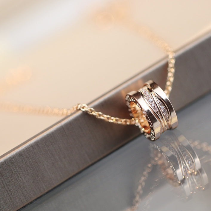 [⭐moonlume]ZERO 1 PINK GOLD DIAMOND NECKLACE